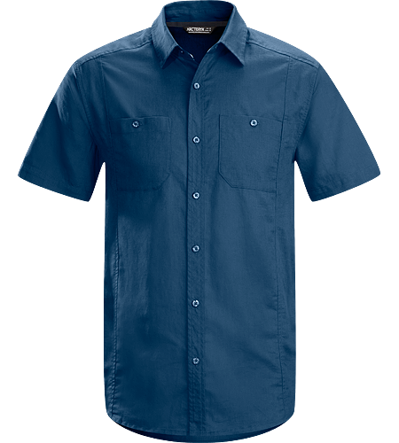 Ravelin Shirt SS Men's Short sleeved, linen/cotton blend shirt designed as a natural alternative for warm weather comfort