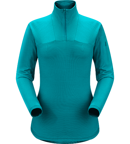 Rho LTW Zip Neck Women's MAPP Merino wool, insulated, base-layer jersey.