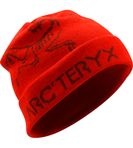 Rolling Word Hat Longer length wool/acrylic blend beanie with bold bird and word graphic and a roll up brim