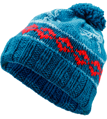 Sarah Toque Women's Slouch-fit Merino wool/acrylic blend toque with a patterned chunky knit detail and topped with a large fluffy pom pom