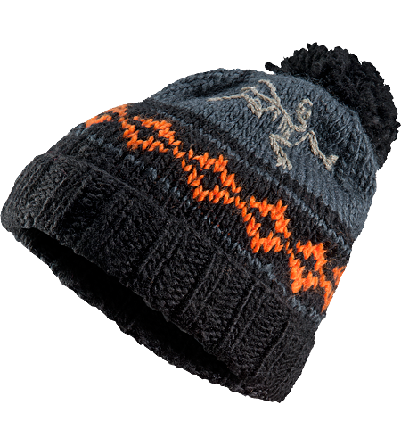 Sarah Toque Women's Slouch-fit Merino wool/acrylic blend toque with a patterned chunky knit detail and topped with a large fluffy pom pom