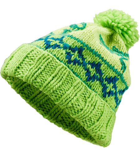 Sarah Toque Women's Slouch-fit Merino wool/acrylic blend toque with a patterned chunky knit detail and topped with a large fluffy pom pom