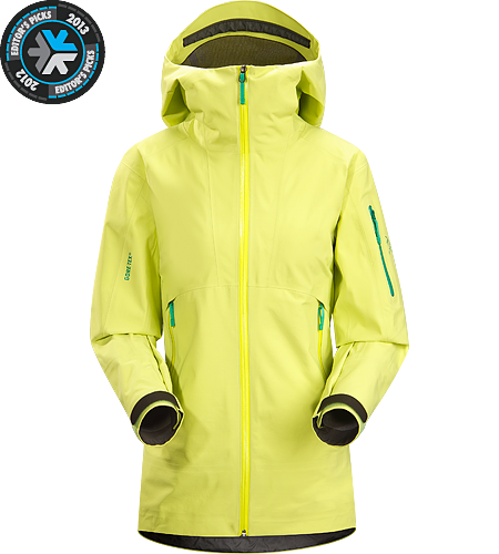Sentinel Jacket Women's Relaxed fitting, waterproof, breathable GORE-TEX® jacket with helmet compatible Storm Hood™ and a Slide 'n Loc™ snap system links the integrated powder skirt to pants in deep snow.