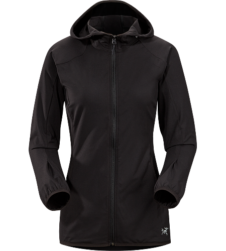 Soltera Hoody Women's Athletic fitting hoody made of stretchy, breathable jersey fabric; ideal for aerobic pursuits.