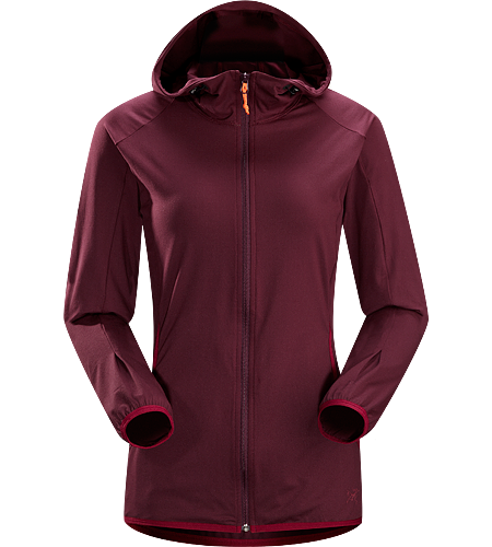 Soltera Hoody Women's Athletic fitting hoody made of stretchy, breathable jersey fabric; ideal for aerobic pursuits.
