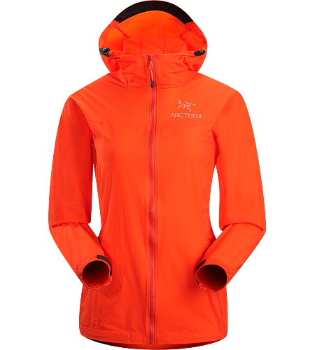 Squamish Hoody Women's Super lightweight, durable and compressible hooded jacket; Ideal as a wind resistant layer for warm weather activities