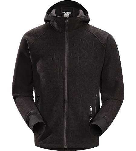 Strato Hoody Men's Insulated, breathable snowsports hoody with a laminated hood brim, designed as a layering piece.