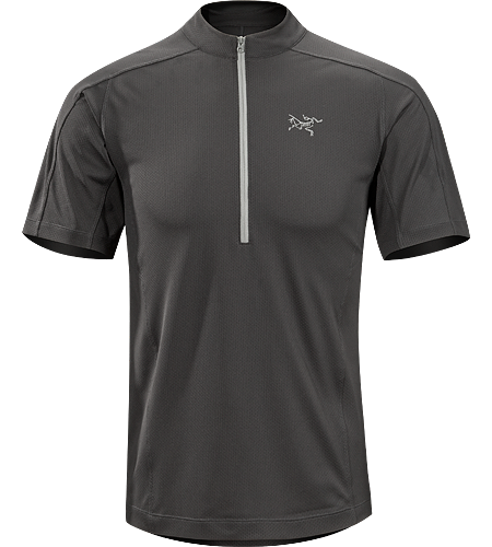 Velox Zip Neck Men's Lightweight and highly breathable endurance running shirt with a deep front zipper.