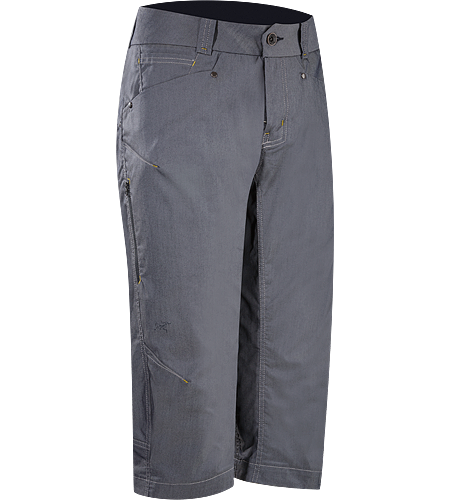 A2B Commuter Long Men's Denim-inspired water repellant, quick drying, longer inseam crop short with hidden reflective elements for commuters.