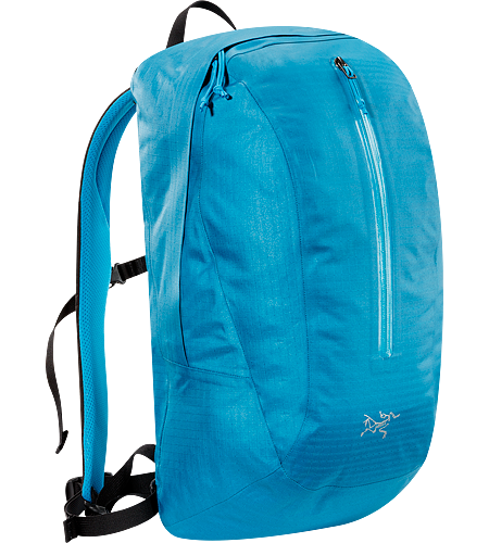 Astri 19 Weather resistant AC² daypack with taped seams; zippered front pocket; internal strap for documents or 13” laptop; padded back panel and removable waistbelt