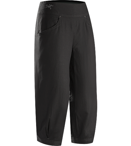 C'esta Capri Women's Lightweight, breathable, relaxed fit cotton/linen capri pants with a wide, comfort waistband and gathered, pleated cuffs. Ideal for casual urban use in hot weather, or while travelling.