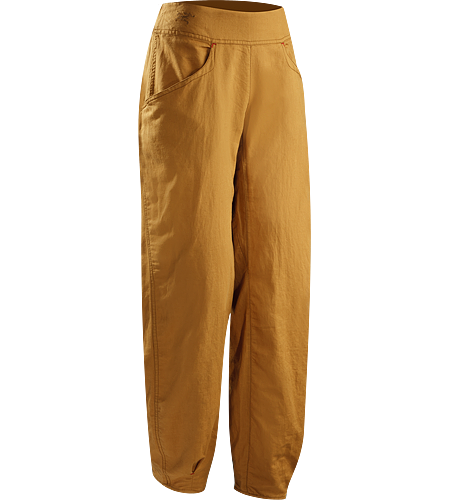 C'esta Pant Women's Lightweight, breathable, relaxed fit cotton/linen pant with a wide, comfort waistband and gathered, pleated cuffs. Ideal for casual urban use in hot weather, or while travelling.