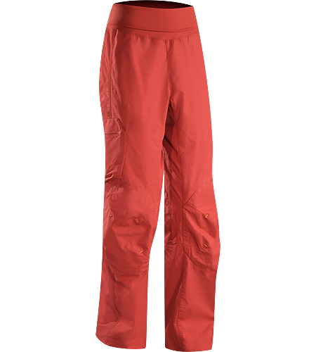 Calyx Pant Women's Leichte, robuste Hose aus Baumwolle/Nylon-Canvas mit umfaltbarem Taillenbund aus Strickgewebe, das einen bequemen Sitz unter Klettergurten gewährleistet.