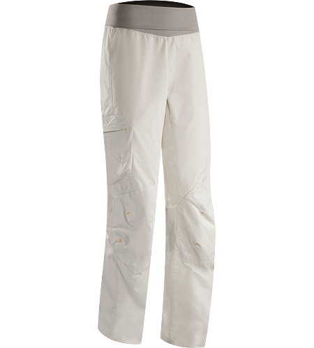 Calyx Pant Women's Lightweight, durable cotton/nylon canvas pant with a stretch-knit foldover waistband that rolls up to fit comfortably under a climbing harness