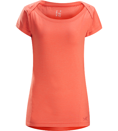 Cassia SS Women's Trim fit capped sleeve top with flattering boat neck and generous body length.