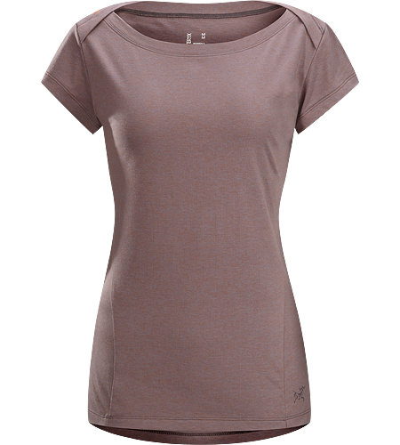 Cassia SS Women's Trim fit capped sleeve top with flattering boat neck and generous body length.