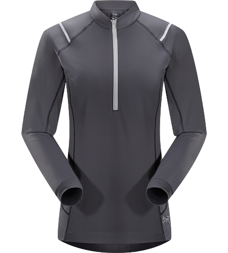 Ensa Zip Neck LS Women's Breathable, moisure wicking, technical long sleeve, zip neck running shirt made with a slightly heavier fabric that is ideal for active use on cooler days.