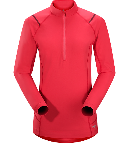 Ensa Zip Neck LS Women's Breathable, moisure wicking, technical long sleeve, zip neck running shirt made with a slightly heavier fabric that is ideal for active use on cooler days.