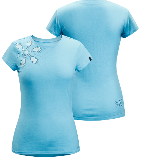 Flake T-Shirt Women's Lightweight, 100% cotton, short-sleeved T-shirt with illustrated snowflake graphic on the front