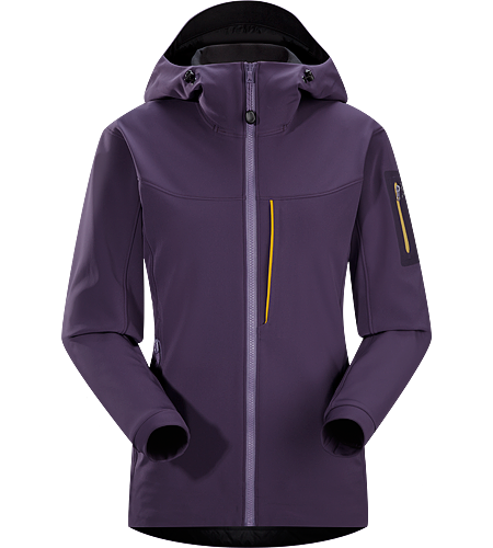 Gamma MX Hoody Women's Gamma Series: Softshell outerwear with stretch | MX: Mixed Weather. Breathable, wind-resistant, lightly insulated hooded jacket constructed with Fortius 2.0 textile for increased comfort and mobility