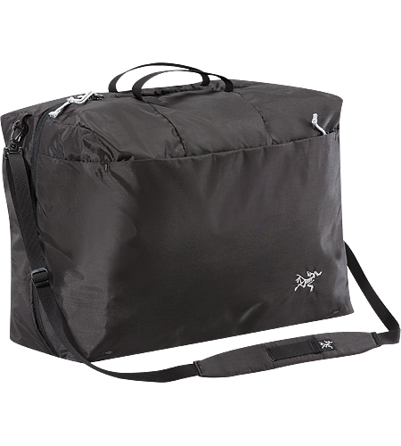 Index 10 + 10 Dual compartment bag/organizer with removable shoulder strap; to be used inside luggage or alone as a carry-on.