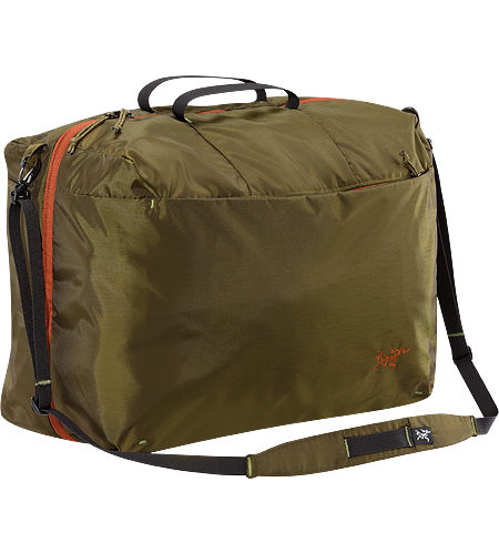 Index 10 + 10 Dual compartment bag/organizer with removable shoulder strap; to be used inside luggage or alone as a carry-on.