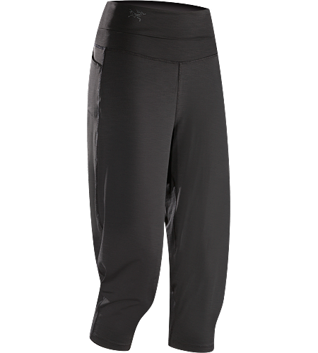 Kaslo Capri Women's Stretchy, durable capri pants with a wide, fold-over waistband that sits comfortably under a climbing harness