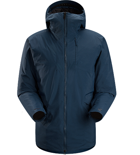 Khuno Parka Men's Long length insulated casual coat constructed with WINDSTOPPER® fabric paired with Coreloft™ insulation. Ideal for every day, cold weather use.