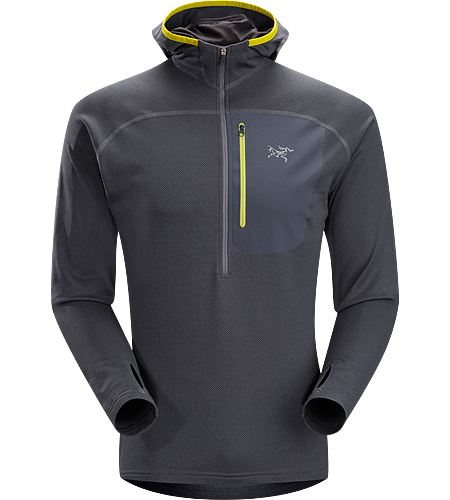 Konseal Hoody 3/4 Zip Men's Trim-fitting, mid-weight, hardface fleece mid-layer hoody that moves easily inside a shell
