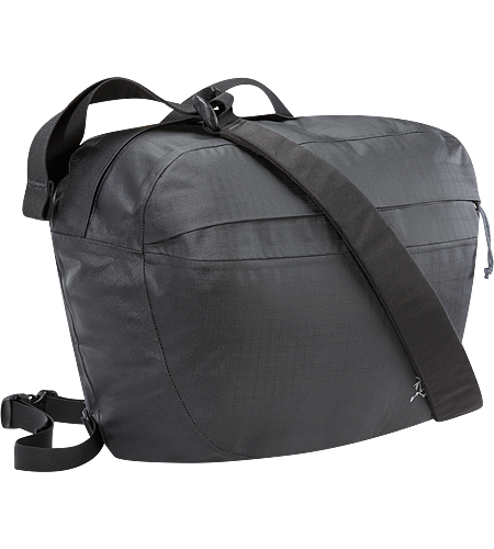 Lunara 10 Weather resistant AC² shoulder bag with front pocket, retention strap for documents, tablet device, or up to 13” laptops, padded back panel and shoulder strap, and removable waistbelt.