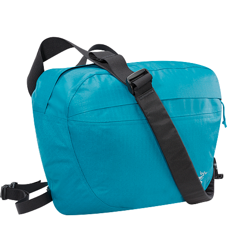 Lunara 10 Weather resistant AC² shoulder bag with front pocket, retention strap for documents, tablet device, or up to 13” laptops, padded back panel and shoulder strap, and removable waistbelt.