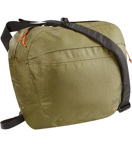 Lunara 17 Weather resistant AC² shoulder bag with front pocket, retention strap for documents, tablet device, or up to 15” laptops, padded back panel and shoulder strap, and removable waistbelt.