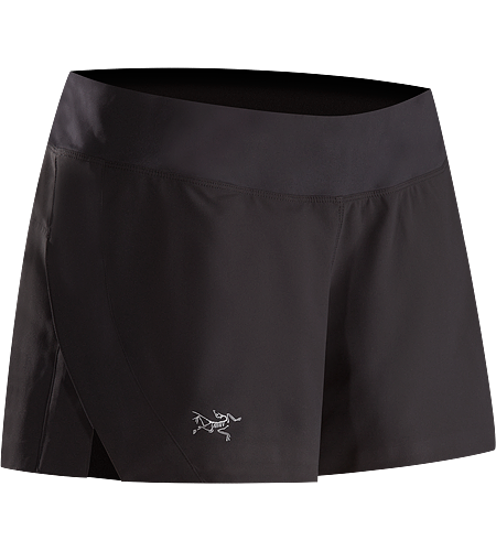 Lyra Short Women's Lightweight, versatile short with 3/4 length side slit, an inner brief liner and a wide stertch knit waistband with elastic drawcord for enhanced comfort and freedom of movement.