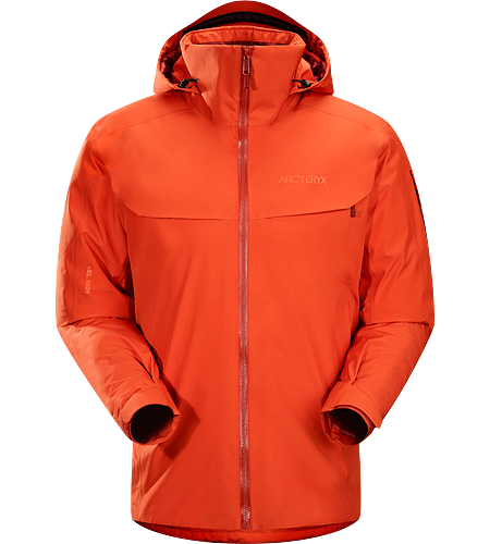 Macai Jacket Men's Athletic fitting, waterproof GORE-TEX, down insulated jacket designed for cold days on-area skiing and snowboarding.