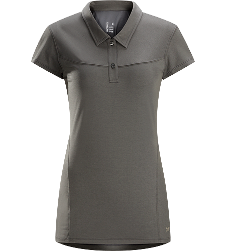 Motive Polo SS Women's Moisture-wicking polo shirt designed for indoor and outdoor activities.
