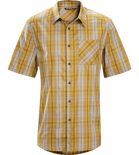 Pathline Shirt SS Men's Athletic fit, short-sleeved collared shirt made from breathable Wye™ cotton/polyester blend textile that is easy to wash and care for.