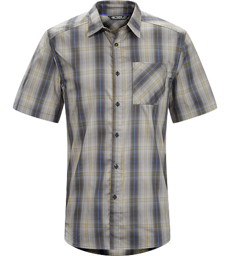 Pathline Shirt SS Men's Athletic fit, short-sleeved collared shirt made from breathable Wye™ cotton/polyester blend textile that is easy to wash and care for.