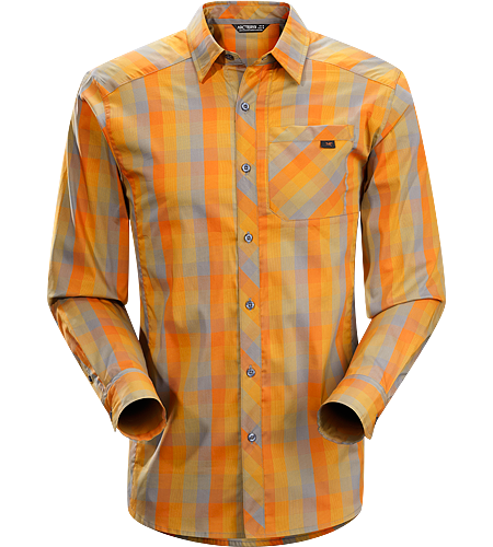 Peakline Shirt LS Men's Trim-fitting, long-sleeved shirt made from breathable, moisture-wicking Cotton/Polyester blend textile.