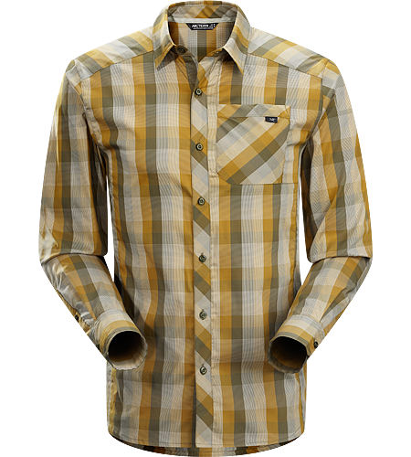 Peakline Shirt LS Men's Trim-fitting, long-sleeved shirt made from breathable, moisture-wicking Cotton/Polyester blend textile.