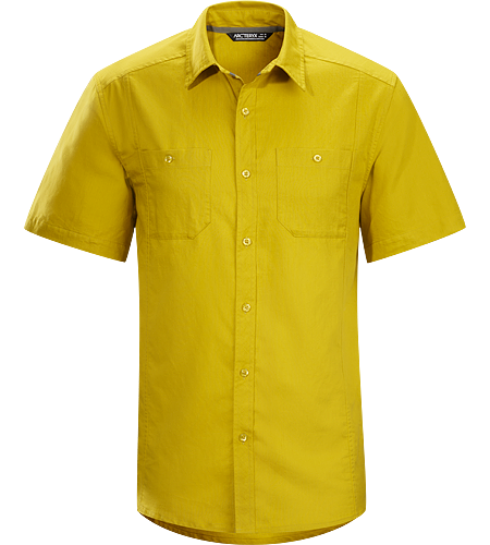 Ravelin Shirt SS Men's Short sleeved, linen/cotton blend shirt designed as a natural alternative for warm weather comfort