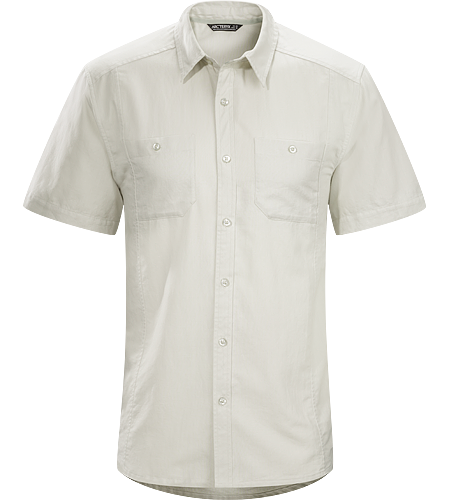 Ravelin Shirt SS Men's Short sleeved, linen/cotton blend shirt designed as a natural alternative for warm weather comfort
