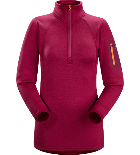 Rho AR Col zippé Femme Jersey respirant, isolant et repoussant l'humidité avec col zippé pour aider à réguler la température.