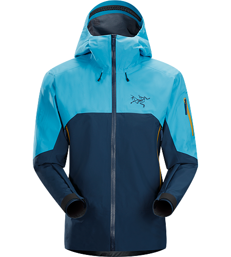 Rush Jacket Men's Waterproof, breathable and durable jacket designed for big mountain adventures and on/off piste skiing and riding. Anatomically patterned for easy layering and enhanced mobility out on the slopes.