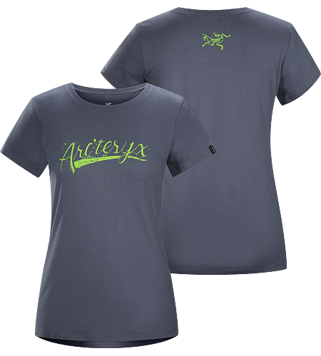 Script T-Shirt Women's Lightweight, 100% cotton, short-sleeved T-shirt with illustrated graphic on the front