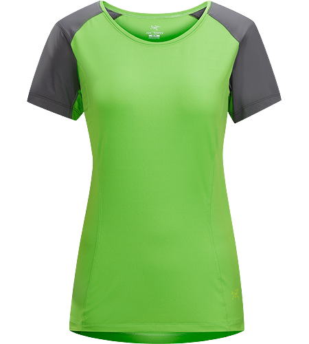 Skeena SS Women's Light, moisture-wicking short sleeve technical T-Shirt constructed with two types of stretch textile for breathable comfort and added durability; ideal for trekking and hiking adventures.