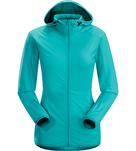 Soltera Hoody Women's Trim fitting hoody made of stretchy, breathable jersey fabric; ideal for aerobic pursuits.