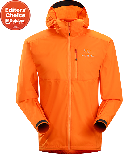Squamish Hoody Men's Super lightweight, durable and compressible hooded jacket; Ideal as a wind resistant layer for warm weather activities