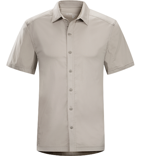 Transept Shirt SS Men's Lightweight, short-sleeved collared shirt constructed with breathable cotton/synthetic blend textile; ideal for travel in a variety of climates and conditions.