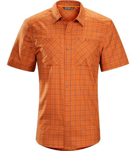 Tranzat Shirt SS Men's Plaid short sleeve, button down shirt constructed with a premium quality wool/cotton blend fabric; ideal for travelling and everyday life.
