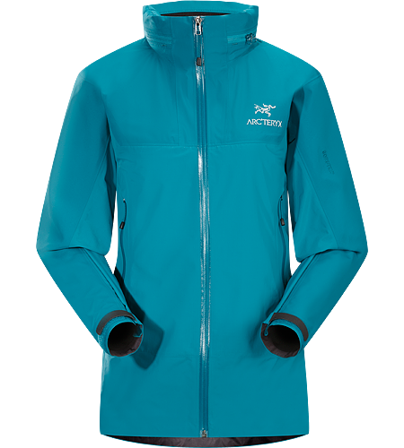 Zeta LT Hybrid Jacket Women's Light weight and packable, waterproof/breathable jacket for emergency storm protection, has stowable hood and is reinforced with 3L GORE-TEX®.